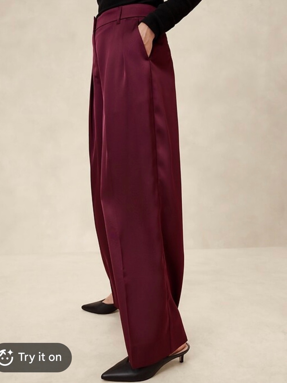 ❤️ Banana Republic Belay Silk Pants Dark Cherry Red Size 6 ❤️ - Picture 1 of 14